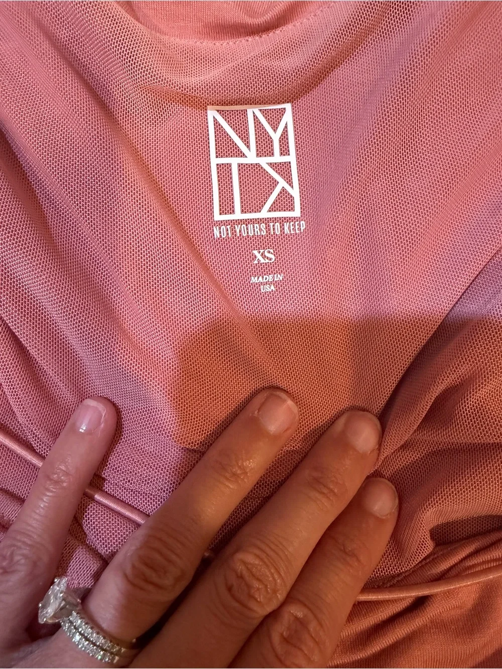 REVOLVE Pink Long-Sleeve Cutout Bodysuit Top